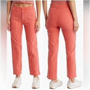 Mother Pants Womens 32 Hot Coral Springy High Rise Ankle Utility Casual Pockets